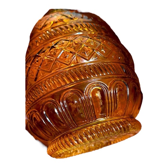 SOLD :: Vintage Orange Pressed Glass Vase - Picture 6 of 6